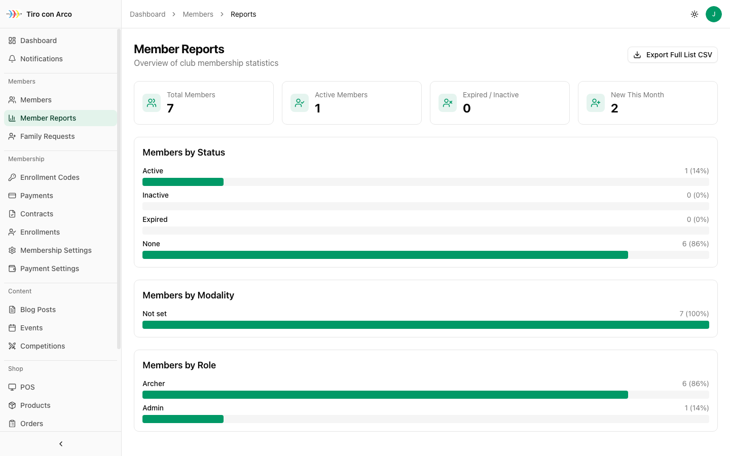NexusSport - Reports